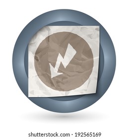 dark abstract icon with crumpled paper and flash
