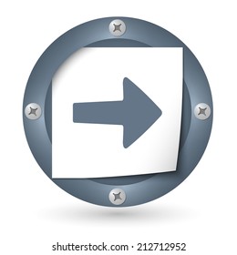 dark abstract icon with paper and arrow