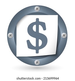 dark abstract icon with paper and dollar symbol