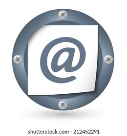 dark abstract icon with paper and email symbol
