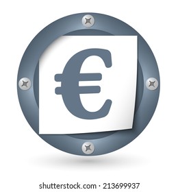 dark abstract icon with paper and euro symbol