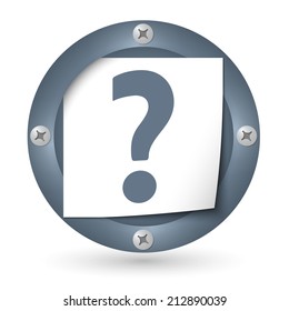 dark abstract icon with paper and question mark
