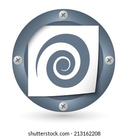 dark abstract icon with paper with spiral