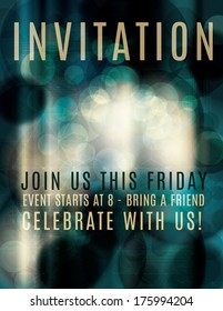 Dark Abstract light effect invitation flyer