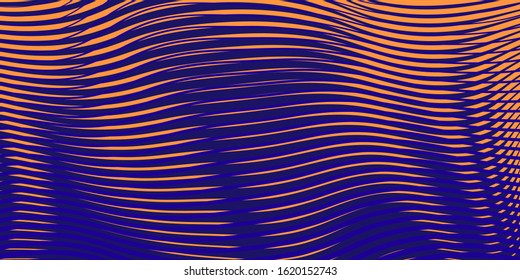 Dark abstract linear background with  effect of crumpled curved surface. For creative digital texture  for web sites, interior design, business cards, banners, posters, mobile app. Line art,