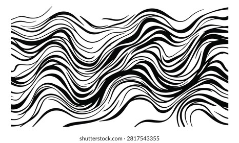 dark abstract lines with flowing curves in black shades creating a sleek visual ideal for technology and background themes