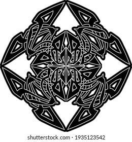 dark abstract mandala in celtic viking medieval style