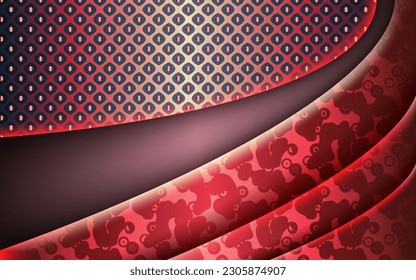 Dark abstract material with glowing red glossy lights tech graphic banner design . Vector high contrast business presentation corporate background