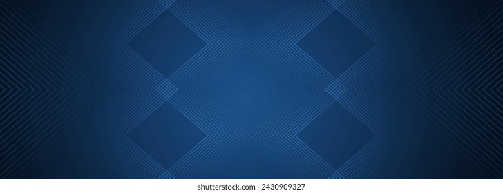 Fondo moderno abstracto oscuro con diseño de banner de concepto de textura de rayas brillantes azules. Ilustración de vector