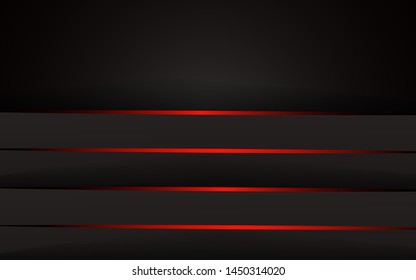 Dark abstract modern background texture. Overlap layers 3d effect with red light decoration