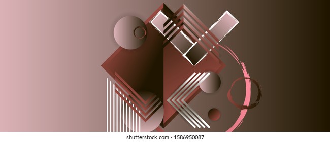 Dark abstract modern colors gradient geometric shape with lines and shadows editable vector design
