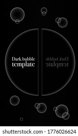 Dark abstract modern covers design. Dark bubble. Layout for poster, brochure, banner, flyer, background and logo.
