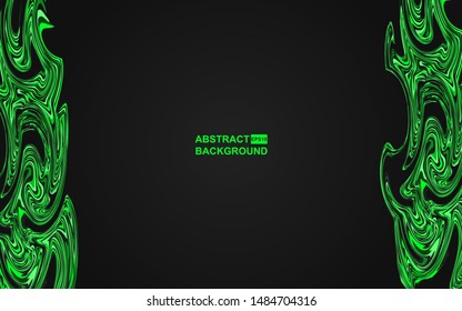 Dark abstract modern and trendy  background texture. Overlap layers with light green liquid marble decoration
