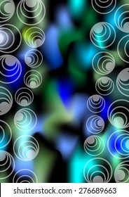 Dark abstract modern vector background with eccentric circles
