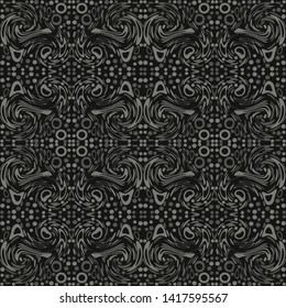 dark abstract monochrome seamless pattern