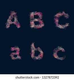 Dark abstract network alphabet ABC