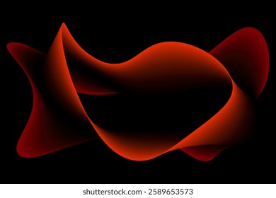 Dark Abstract Orange Gradient Flow on Black Background