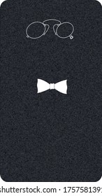 Dunkler abstrakter Farbhintergrund mit Männerzubehör-Bild. Modernes Bildschirmvektordesign für mobile App