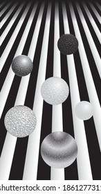 Dark abstract paint background with spheres. Modern screen vector design for mobile app