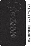 Dark abstract paint background with tie image. Modern screen vector design for mobile app