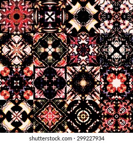 Dark abstract patchwork pattern