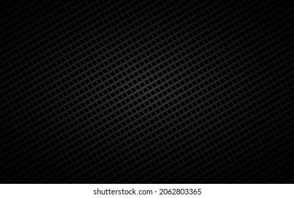 Dark abstract perforated square background. Black mosaic look. Modern geometric vector texture. Simple metallic illustration
