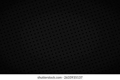 Fundo quadrado perfurado abstrato escuro. Olhar de mosaico preto. Textura vetorial geométrica moderna. Ilustração metálica simples