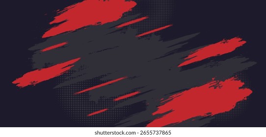 Fundo vermelho escuro do grunge do traçado do pincel com textura de meio-tom