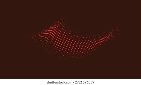 Onda de meio-tom vermelho abstrato escuro com profundidade de brilho e movimento dramático Ilustração de vetor
