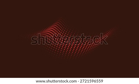 Dark abstract red halftone wave with glowing depth and dramatic motion Vector Illustration
