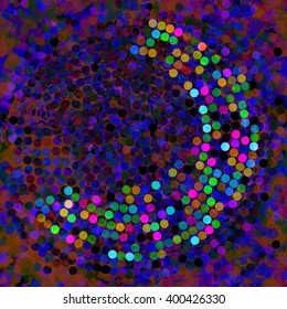 Dark abstract seamless background of squares and circles. Dotted background. Vector. Design for fabric, wallpaper, wrapping paper. Background book covers, banners, flyers.