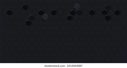 Resumen oscuro Resumen Seamless Futurista Sencillo Gaming Hexagonal Cyber Vector Tecnológico