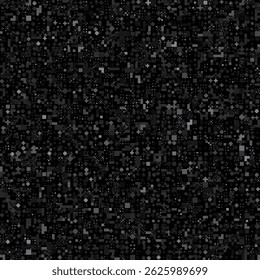 A dark, abstract seamless pattern composed of various sized black and gray squares and rectangles, creating a pixelated or digital noise texture.