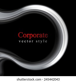 Dark abstract smooth futuristic wave. Vector background