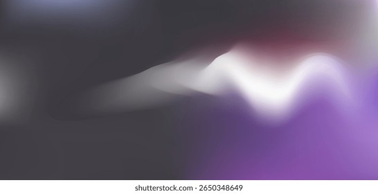 Gradiente de vetor macio abstrato escuro com formas de onda em roxo de ameixa ardósia, azul índigo e branco gelado. Violeta estético e cinza fresco, fundo sereno para cartaz digital ambiente, projetos de IU