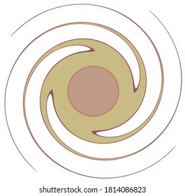 Dark abstract spiral, swirl, twirl and vortex shapes