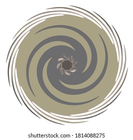 Dark abstract spiral, swirl, twirl and vortex shapes