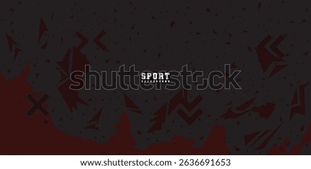 Dark Abstract Sport Background with Broken Shards and Black Red Geometric Elements