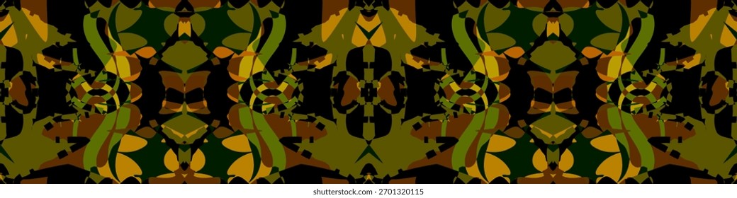 
Padrão de selva simétrica abstrato escuro. 

Tons terrosos Caleidoscópio Repetir fundo. Moderno Abstrato Azulejo Camuflagem Selva. Natureza Abstrato Papel de Parede
