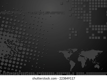 Dark abstract tech background. Vector design