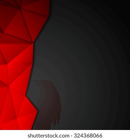 Dark abstract tech polygonal design. Vector background