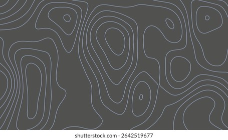Plano de Fundo Topográfico Abstrato Escuro com Linhas de Contorno Azul Claro