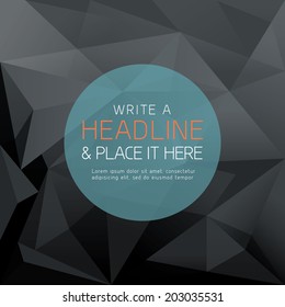 Dark Abstract Trendy Polygon Shape Background for Design Layout