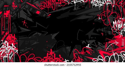 Resumen oscuro Resumen de arte urbano Graffiti estilo vector Ilustración de arte Plantilla de fondo 