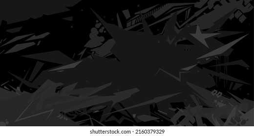 Dark Abstract Urban Street Art Graffiti Style Vector Illustration Background Template