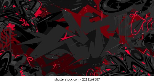 Dark Abstract Urban Street Art Graffiti Style Vector Illustration Template Background Art