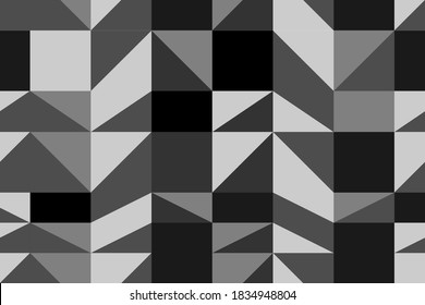 Dark abstract vector texture background. Geometric shapes seamless pattern.