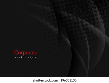 Diseño de ondas abstractas oscuras. Fondo vectorial grueso
