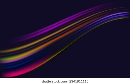 Fondo oscuro abstracto ondulado de múltiples colores. Ilustración vectorial 3d.