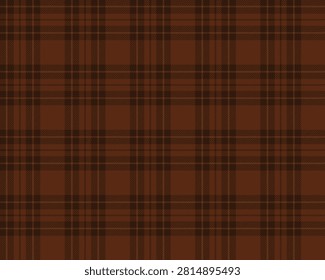 Dark academia plaid seamless pattern, vintage brown and espresso black tartan check background for cabin decor